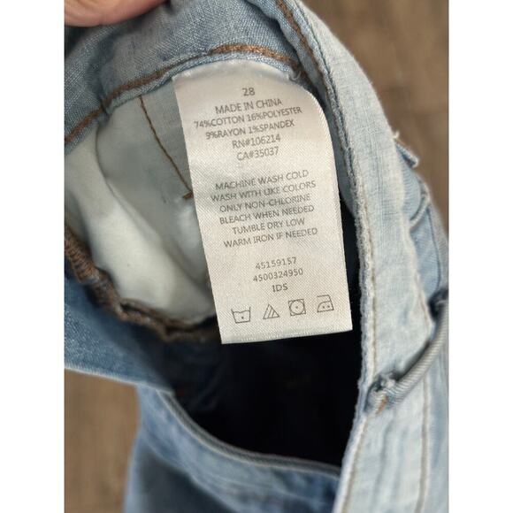 Sam Edelman Women's Blue Striped The Chelsea Wide Leg Crop Jeans Size 28 - Picture 4 of 7